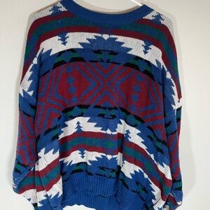 Vintage 19802 Geometric Knit Sweater size XL